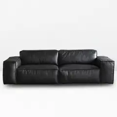 22 GRADOS DECORACION - Sofá Alaskan Cuero Sintetico Negro 200x100cm