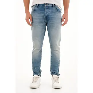 TENNIS - Jean Skinny de tiro medio con arrugas 3D para hombre