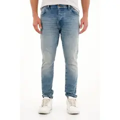 TENNIS - Jean Skinny de tiro medio con arrugas 3D para hombre