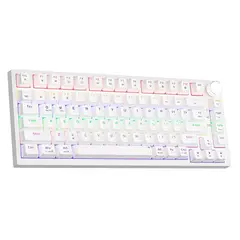 GENERICO - Teclado Mecánico Al 75 % Retroiluminado Con Perilla Blanco