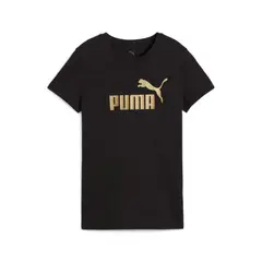 PUMA - Camisa Tshirt Ess Metallic Marca Original Negro Mujer