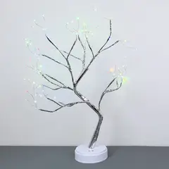 LEDMAX - Árbol Artificial Decoración Tipo Bonsai con Luces USB 60cm LUZ CALIDA