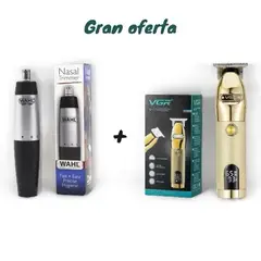 VGR - Combo Cortapelos V-275 Recargable + Depilador Nasal Inalámbrico