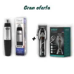 VGR - Combo Máquina de Corte V-653+ Depilador Nasal 110 V/220 V
