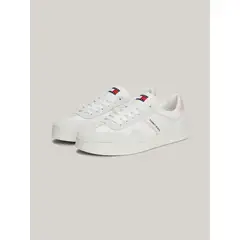 TOMMY HILFIGER - Tenis rosa The Greenwich de cuero con logo