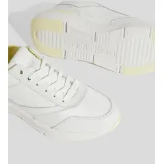 CALVIN KLEIN - Tenis blanco runner lace up con monograma
