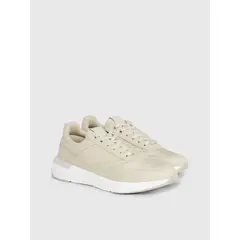 CALVIN KLEIN - Tenis gris runner lace up con monograma