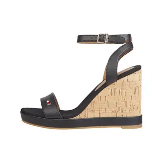TOMMY HILFIGER - Sandalias negro con cuña alta