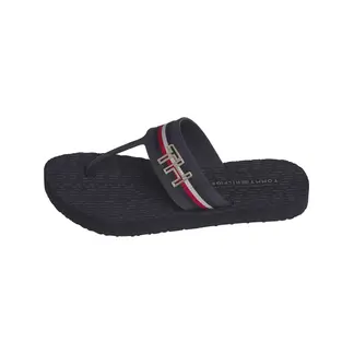 TOMMY HILFIGER - Sandalias azul de playa con rayas globales y detalles de herraje