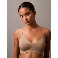 CALVIN KLEIN - Bralette beige con forro ligero y con aros de gel - invisibles