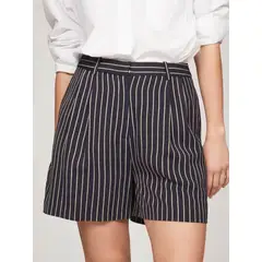 TOMMY HILFIGER - Bermudas azul oscuro fluido con nudo de cuerda