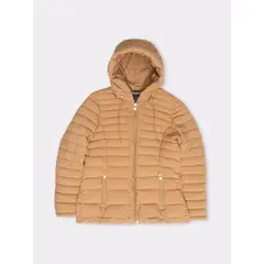 TOMMY HILFIGER - Chaqueta naranja acolchada ligera con capota