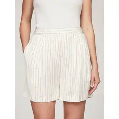 TOMMY HILFIGER - Bermudas blanco fluido con nudo de cuerda