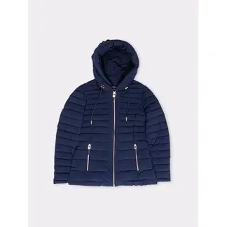 TOMMY HILFIGER - Chaqueta azul acolchada ligera con capota