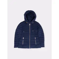 TOMMY HILFIGER - Chaqueta azul acolchada ligera con capota