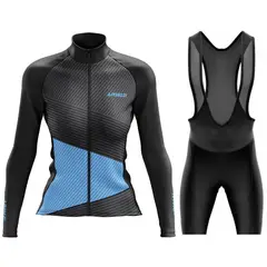ARMAZI SPORT - UNIFORME DE CICLISMO ARMAZI MANGA LARGA DAMA NEGRO-AZUL