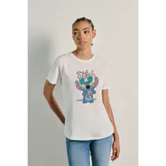 KOAJ - Camiseta manga corta con estampado de Stitch con gafas MUJER