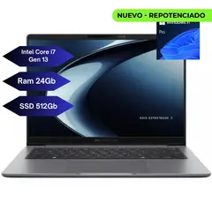 ASUS - Portatil ExpertBook Intel Core i7 13620H 24GB 512GB SSD 14 W11 Pro Negro
