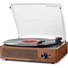 GENERICO - Tocadiscos de Vinilo Vintage Con Altavoces 3 Velocidades y Bluetooth