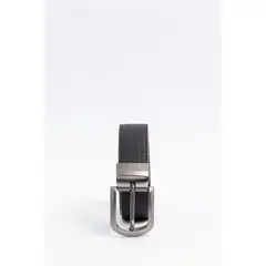 KOAJ - Cinturón negro reversible con detalle en reata verde Hombre