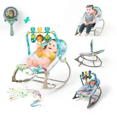 BRITOCHET - Silla Mecedora Bebé Musical REF 68129 Gris Leon