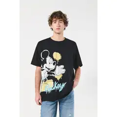 KOAJ - Camiseta oversize negra manga corta con diseño de Mick Hombre