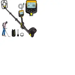 GENERICO - Detector de metales para adultos resistente al agua - Detector de oro inalámbrico profesional recargable de 2000 Amh con pantalla LCD, detector de metales retráctil.
