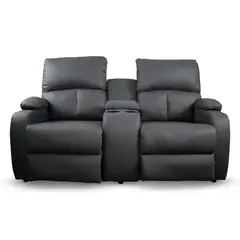 ELITE LIVING - SOFA RECLINABLE NEW RET 2 PUESTOS GRIS CUERINA