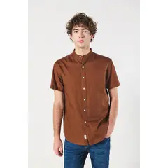 KOAJ - Camisa cuello neru o mao, manga corta en slim fit HOMBRE