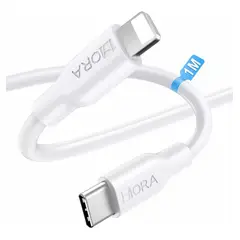 1HORA - Cable Tipo C A Ip 9/10/11/12/13/x/xr Carga Rápida 1 Metro Color Blanco
