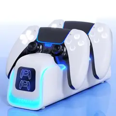 GAME TIME - Cargador base rgb led controles PS5 DualsenseEdge carga rápida.