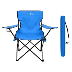 GENERICO - Silla Plegable Con Soporte Para Brazo Camping Exterior Playa Color Azul