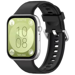 GENERICO - Correa de Silicona Para Huawei Watch fit 3 - Negro