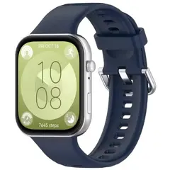 GENERICO - Correa de Silicona Para Huawei Watch fit 3 - Azul oscuro