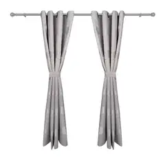 ADVANCE - Cortina de Aros Gris clara En Jacquard 280 cms x 210 cms 2 piezas