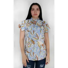 L Y H - Blusa Para Mujer Celeste Marca L&H