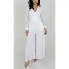 L Y H - Enterizo Para Mujer Manga Larga Blanco Marca L&H