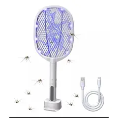GENERICO - Raqueta Mosquitos Insectos Led Base Color Blanco 110v