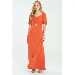 RAGGED - Vestido largo shafiro Cobre