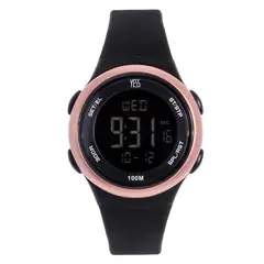 YESS - Reloj Para Dama Color Negro Tablero Rosa Ref DAO-06