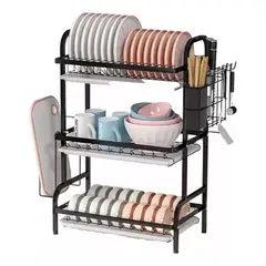 GENERICO - Escurridor Platos Vajilla 3 Niveles Encimera Cocina Elegante