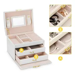 ORIGINAL SWAT - JOYERO DE LUJO CON LALVE ORGANIZADOR DE ANILLOS Y JOYAS PARA MUJERES
