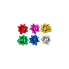 INFANTILES CAJUROMIX - Moños De Estrella Metalizado Perfecto Para Regalos 100 Und