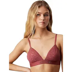 CALVIN KLEIN - Bralette vino tinto elegante de encaje sin forro
