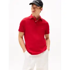 TOMMY HILFIGER - Polo 1985 rojo rubí corte regular manga corta para hombre