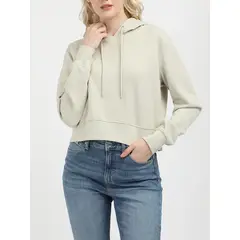 CALVIN KLEIN - Buzo gris con capota de logo elastic