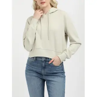 CALVIN KLEIN - Buzo gris con capota de logo elastic