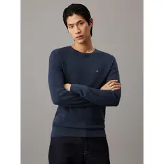 CALVIN KLEIN - Saco negro tejido structure micro pique
