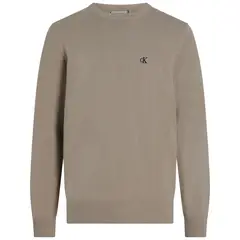 CALVIN KLEIN - Saco beige tejido moderno con cuello redondo