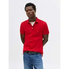 TOMMY HILFIGER - Polo 1985 rojo rubí de corte slim manga corta Para Hombre